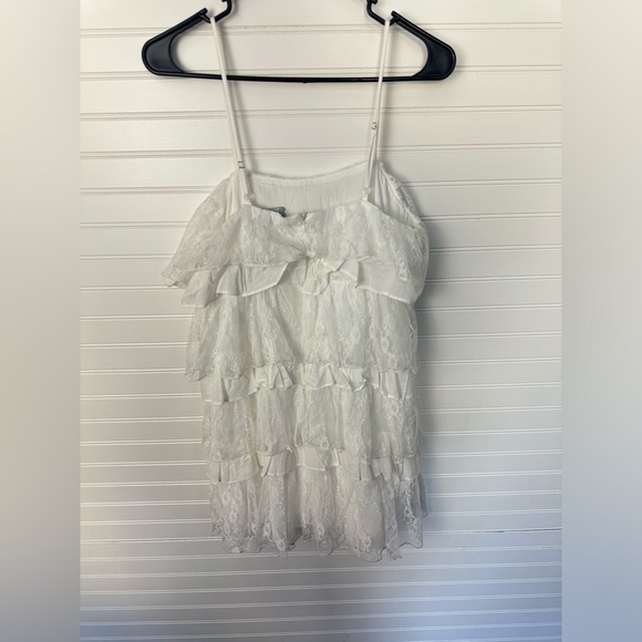 Lulus Layer On the Love White Tiered Lace Sleeveless Mini Dress - Picture 11 of 11